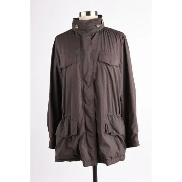 Loro Piana Cashmere Lined Women’s Traveller Parka Jacket SZ 46 Brown